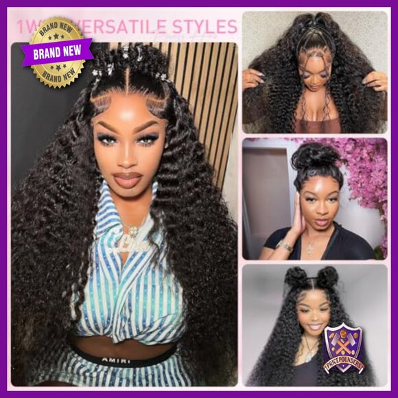 24 Inch Human Hair Wig 360 Lace Front Glueless Water Wave Pre Plucked